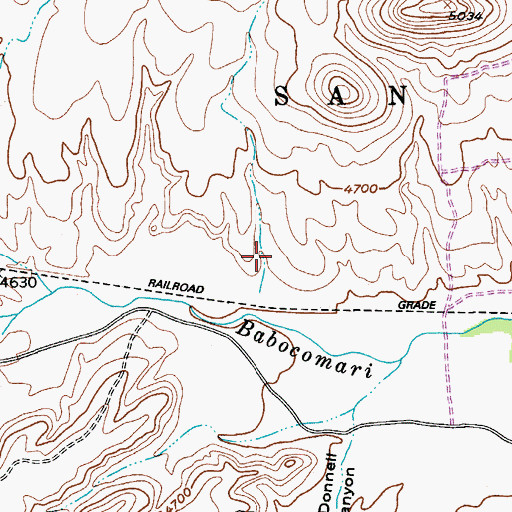 Topographic Map of T 4 Springs, AZ