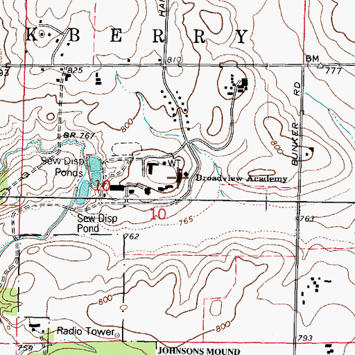 Topographic Map of Broadview Academy, IL