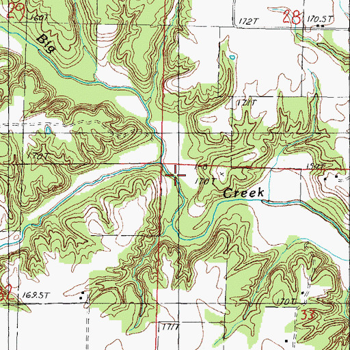 Topographic Map of Brockett Creek, IL