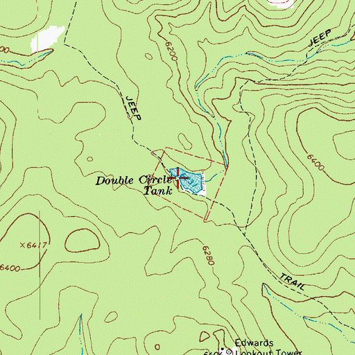 Topographic Map of Double Circle Tank, AZ