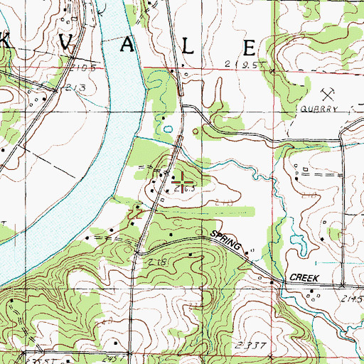 Topographic Map of Brooklyn School (historical), IL