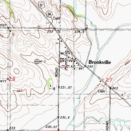 Topographic Map of Brookville, IL