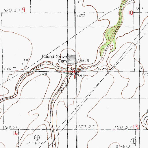 Topographic Map of Broughton Creek, IL