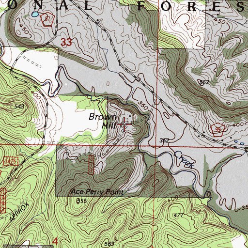 Topographic Map of Brown Hill, IL