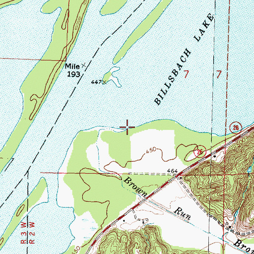 Topographic Map of Brown Run, IL
