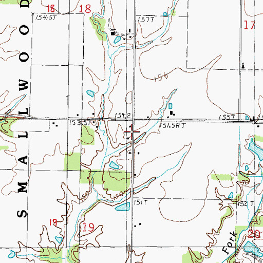 Topographic Map of Brown School (historical), IL
