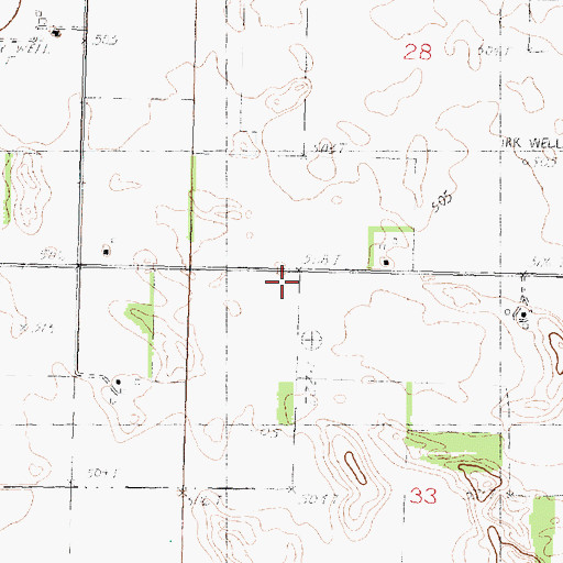 Topographic Map of Brown School (historical), IL