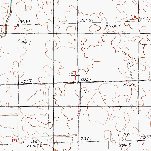 Topographic Map of Brown School (historical), IL