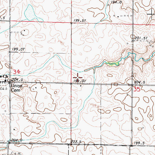 Topographic Map of Brown School (historical), IL