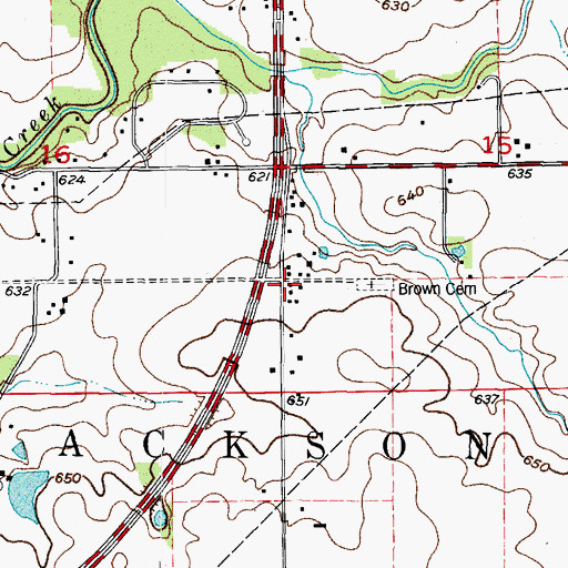 Topographic Map of Brown School (historical), IL