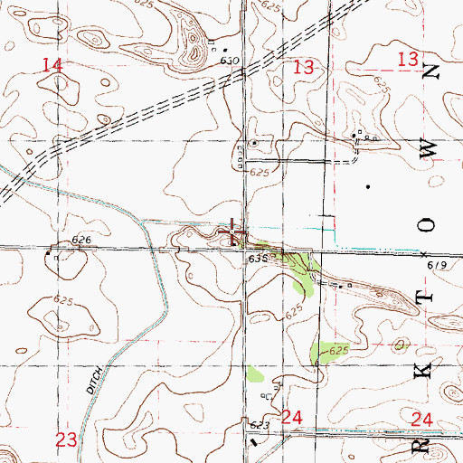 Topographic Map of Brown School (historical), IL