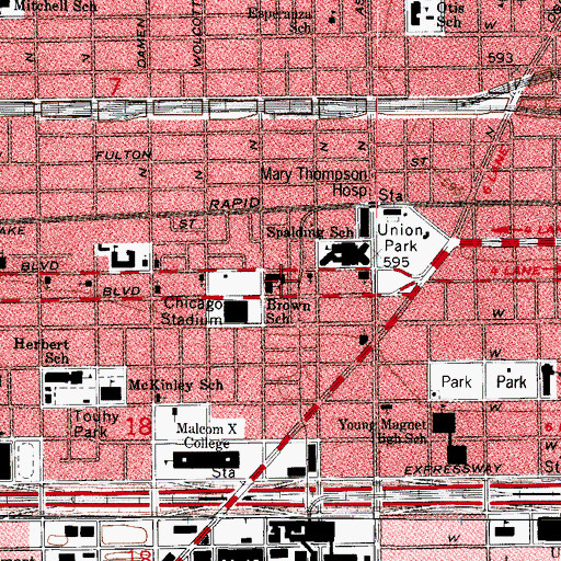 Topographic Map of Brown Elementary School, IL