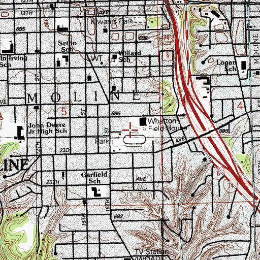 Topographic Map of Browning Field, IL