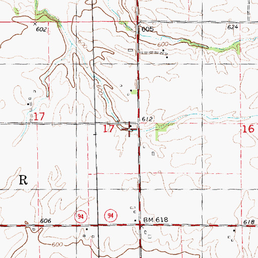 Topographic Map of Brownlee School (historical), IL