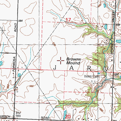 Topographic Map of Browns Mound, IL