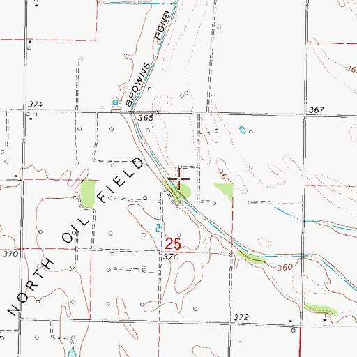 Topographic Map of Browns Pond Ditch, IL