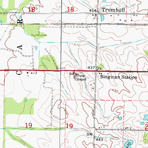 Topographic Map of Bruce Chapel, IL