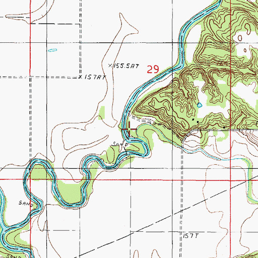 Topographic Map of Bruce Creek, IL