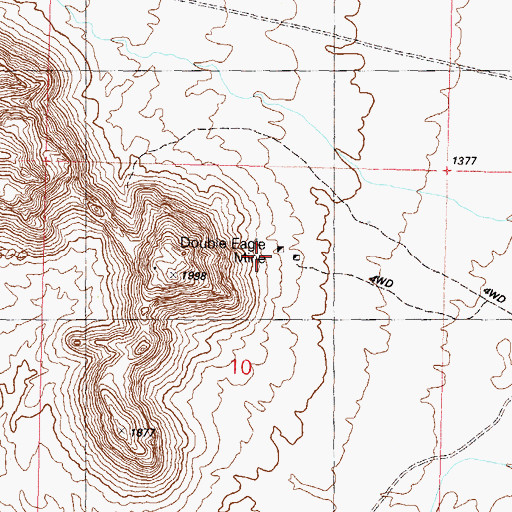 Topographic Map of Double Eagle Mine, AZ
