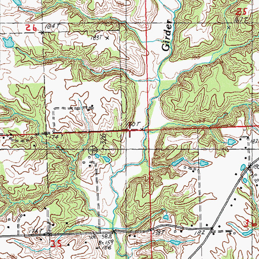 Topographic Map of Bruggman School (historical), IL