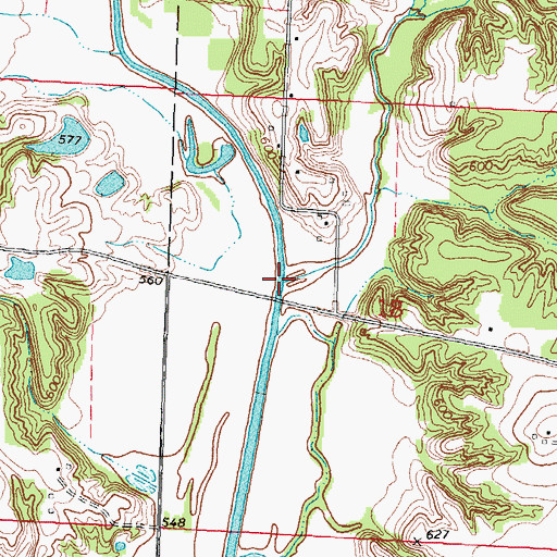 Topographic Map of Brush Creek, IL