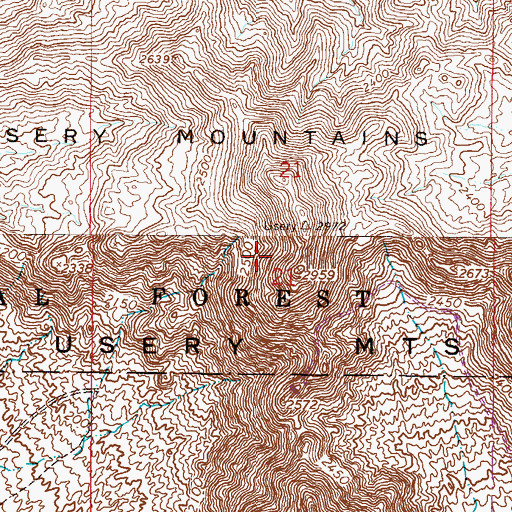 Topographic Map of Usery Mountain, AZ