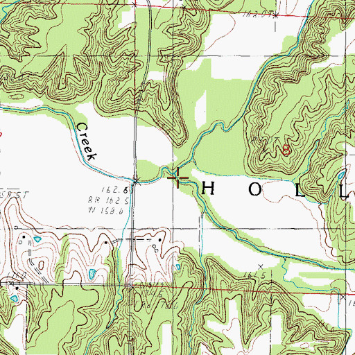 Topographic Map of Brush Creek, IL