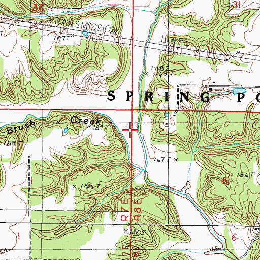 Topographic Map of Brush Creek, IL