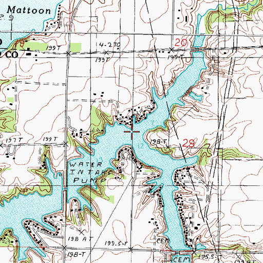 Topographic Map of Brush Creek, IL