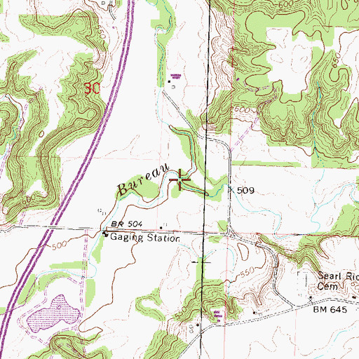 Topographic Map of Brush Creek, IL