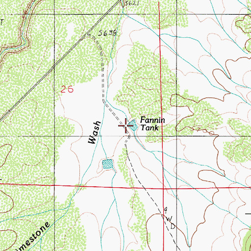 Topographic Map of Fannin Tank, AZ