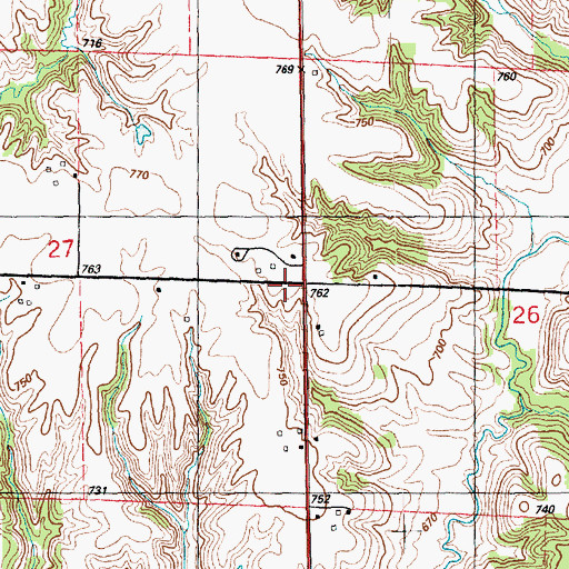 Topographic Map of Brushwood School (historical), IL