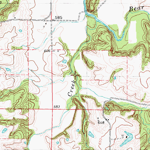 Topographic Map of Brushy Creek, IL