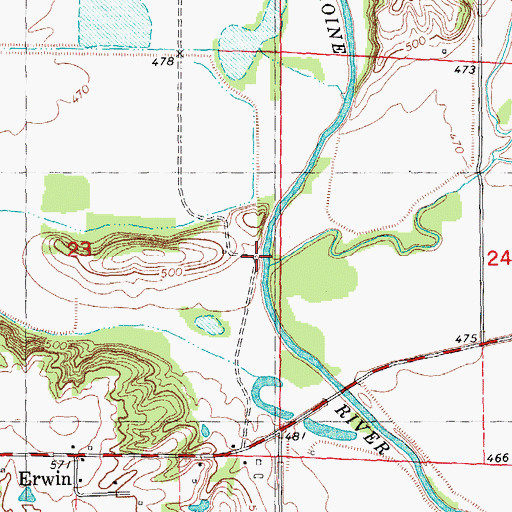 Topographic Map of Brushy Creek, IL