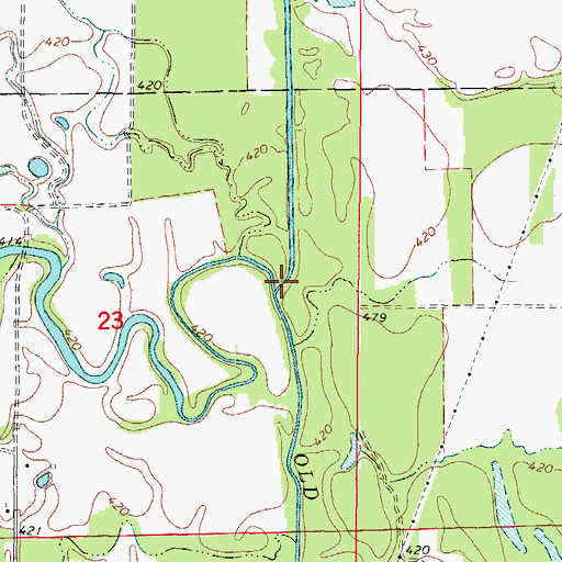 Topographic Map of Brushy Creek, IL