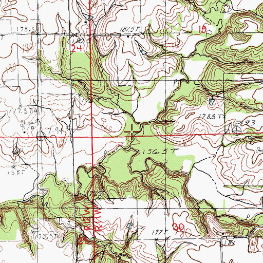 Topographic Map of Brushy Fork, IL