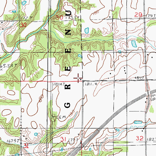 Topographic Map of Brushy Ridge School (historical), IL