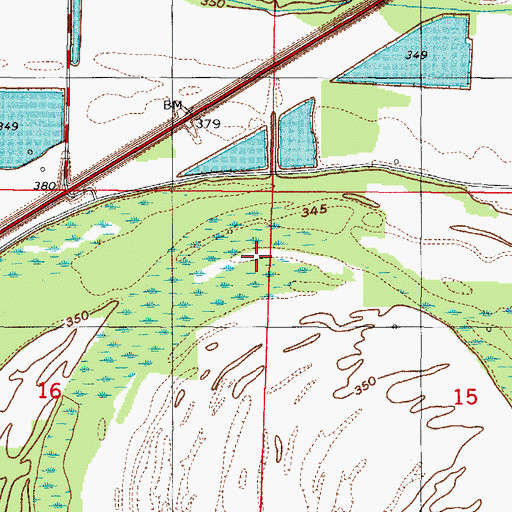 Topographic Map of Brushy Slough, IL