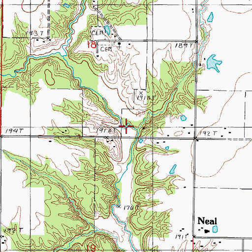 Topographic Map of Buck Branch, IL