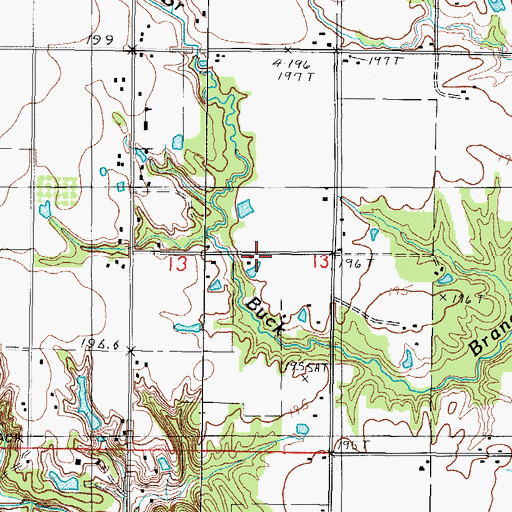 Topographic Map of Buck Branch School (historical), IL