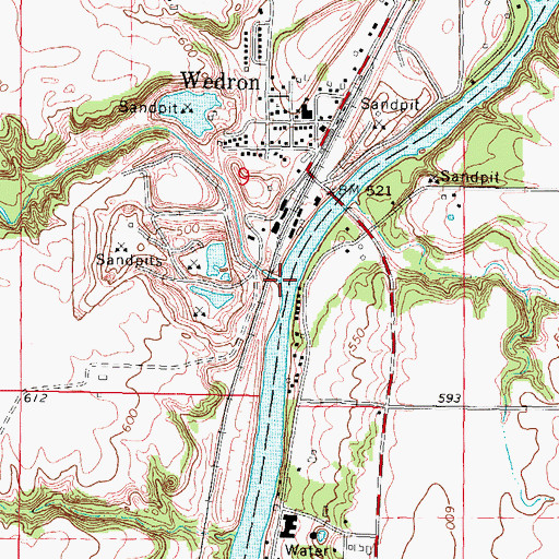 Topographic Map of Buck Creek, IL