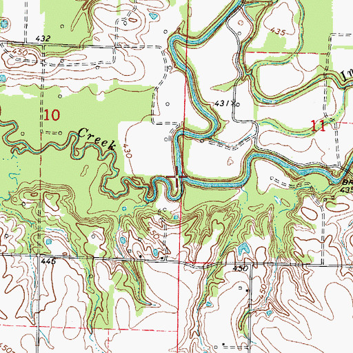 Topographic Map of Buck Creek, IL