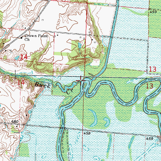 Topographic Map of Buck Creek, IL