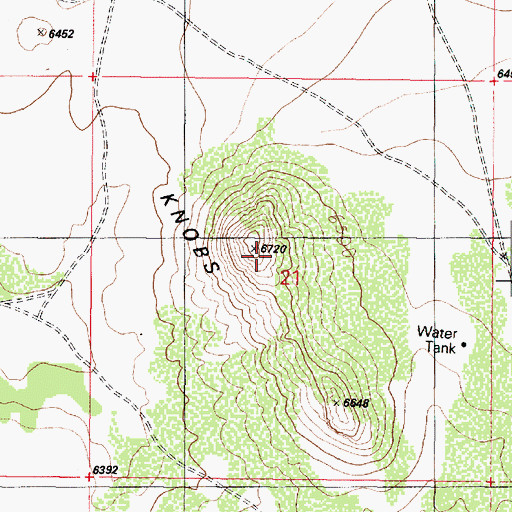 Topographic Map of Double Knobs, AZ