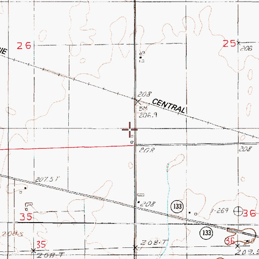Topographic Map of Buck School (historical), IL