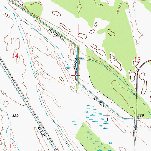 Topographic Map of Bucker Pond Ditch, IL