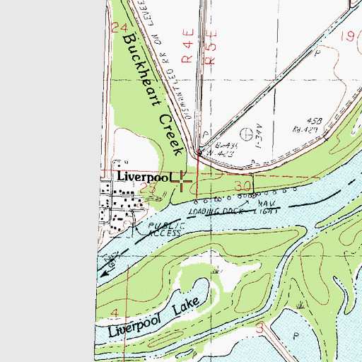 Topographic Map of Buckheart Creek, IL