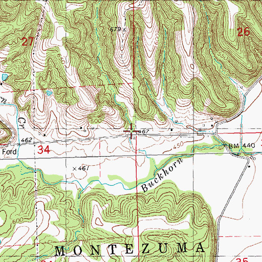 Topographic Map of Buckhorn School (historical), IL