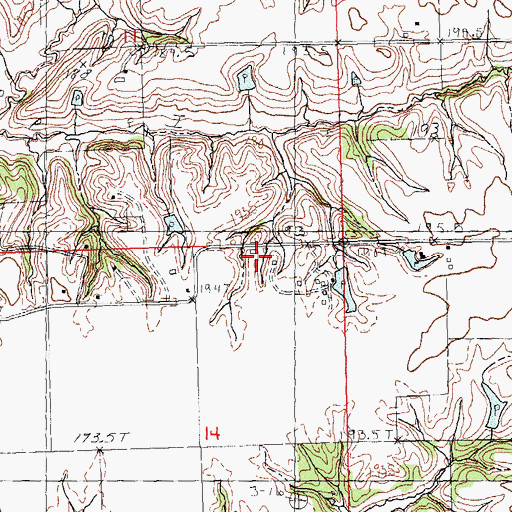 Topographic Map of Buckhorn School (historical), IL