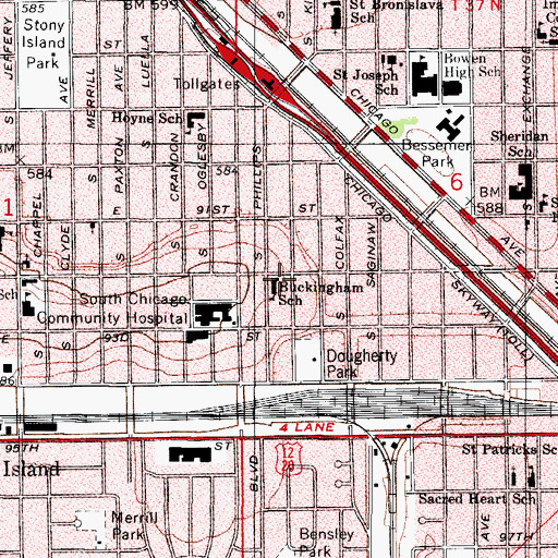 Topographic Map of Buckingham School, IL